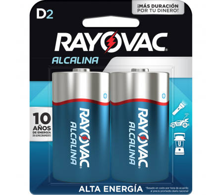 Rayovac Pila Alcalina Grande 2 Unidades.