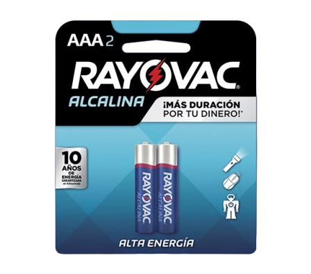 Rayovac Pila Alcalina Mini AAA 2 Unidades.