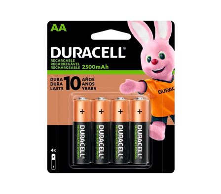 Duracel Bateria Recargable AA 4 Unidades.