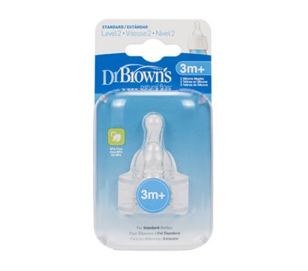 Dr Browns Pack 2 Tetinas Estandar AntiColic N2 3M+