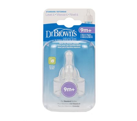 Dr Browns Pack 2 Tetinas Estandar AntiColic N4 9M+