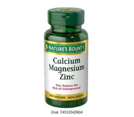 Natures Bounty Calcio, Magnesio, Zinc 100 Cápsulas