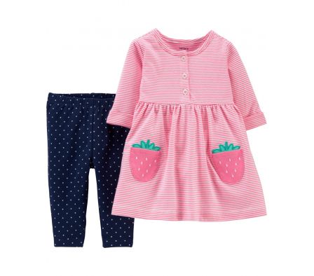 Carters Pack Vestido+Leggins Frutilla 24M