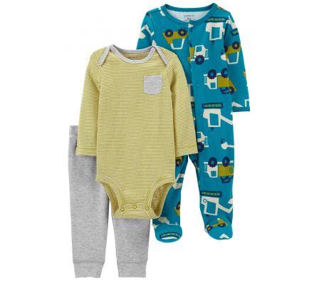 Carters Pijama C/ Pie Pantalon + Body 6M