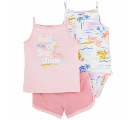Carters Set con Short, Musc y Bodie Niña 12M