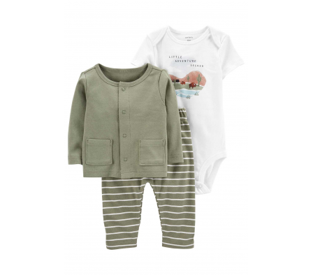 Carters Set Pantalon, Saco de Punto y Body