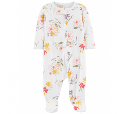 Carters Pijama Con Pie Floral De Algodón Niña