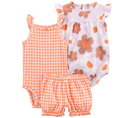 Carters Set Short, Body y Bombachudo Algodón Niña