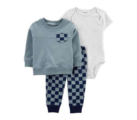 Carters Set Pantalon, Buzo y Body Niño 3M