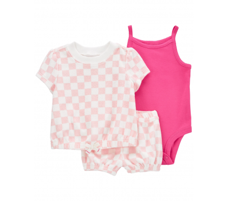 Carters Set Body, Remera y Short Niña 6M