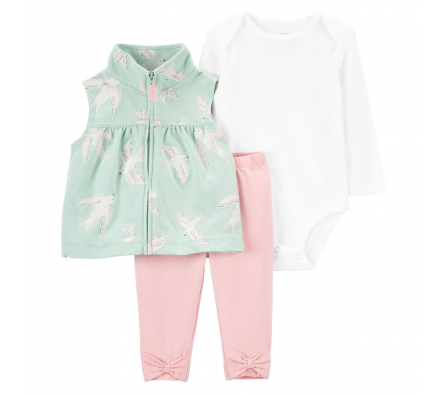 Carters Set Body Chaleco y Pant Niña 24M