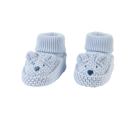 Carters Media Escarpines Crochet Oso Azul NB