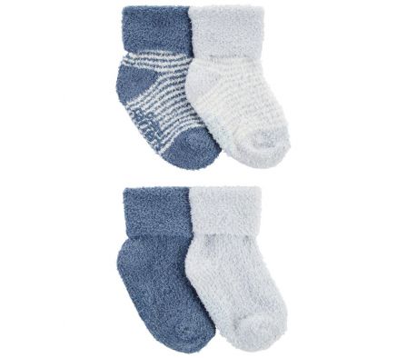 Carters Pack 4 Medias Chenilla Azul 0-3M