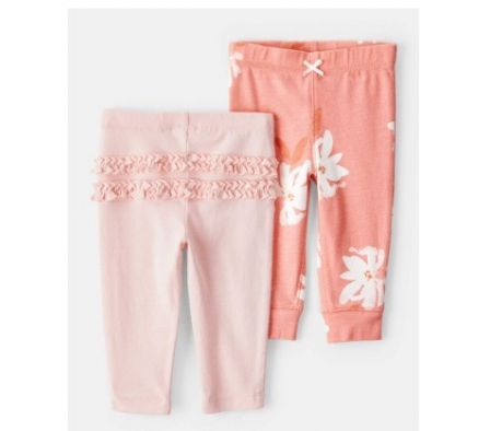 Carters Pack 2 Pantalones Rosa 12M