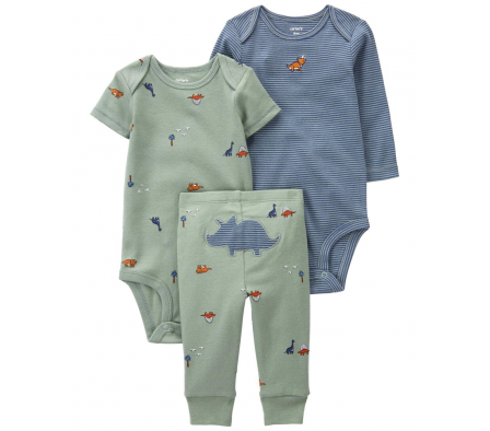 Carters Pack Pantalon + 2 Bodys Dinoaurio 6M