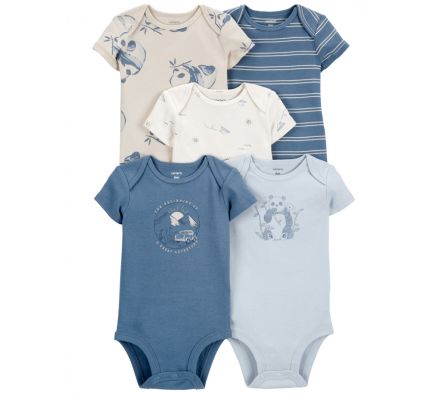 Carters Pack 5 Bodies Panda 12M