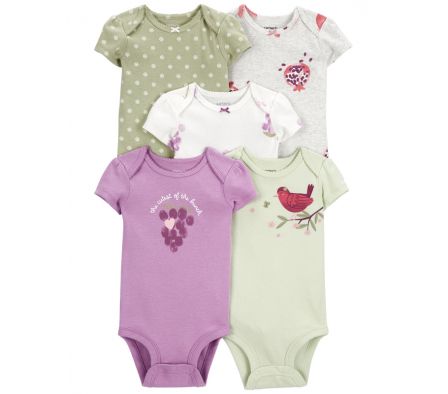 Carters Pack 5 Bodys Multicolor NB