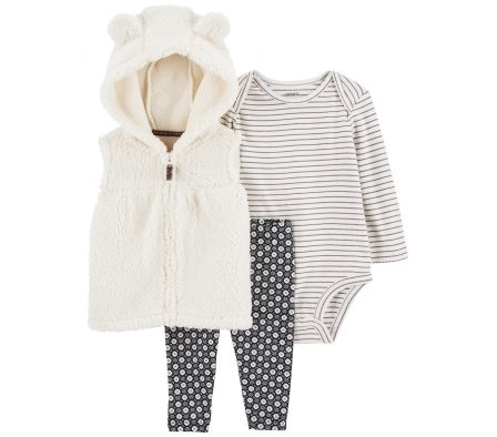 Carters Set Chaleco, Calza y Body NB