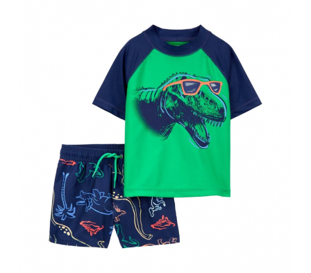Carters Traje De Baño 2PC UPF 50+ Dino 18M