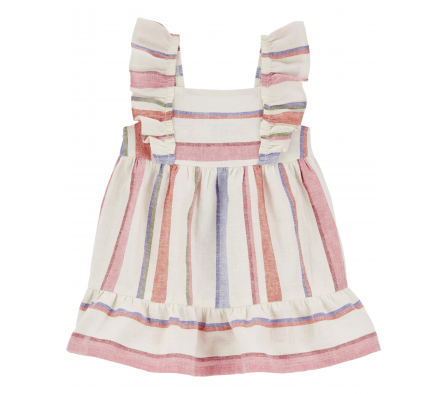 Carters Vestido C/Volados a Rayas Ecovero 24M