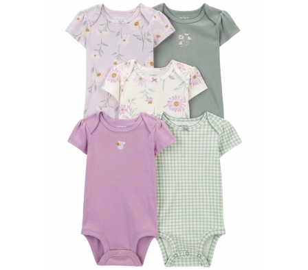 Carters Pack 5 Bodies Florales 24M