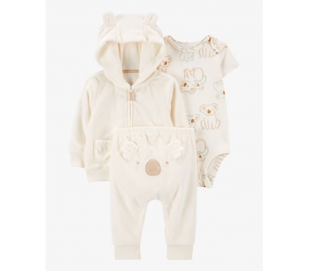 Carters Set Body, Campera y Pant Koala Unisex 3M