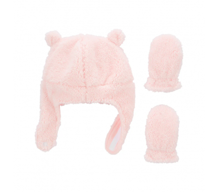 Carters Gorro c/Oreja y Guantes Sherpa Niña 12/24M