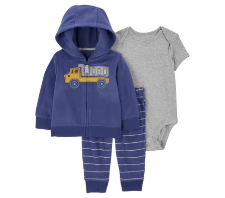 Carters Set Body, Campera y Pant Camion Niño 3M