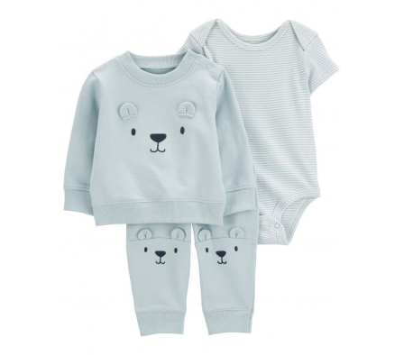 Carters Pant Buzo Body Oso Niño 12M
