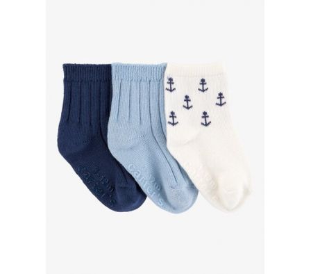 Carters Pack 3 Pares de Medias Anclas 0/3M