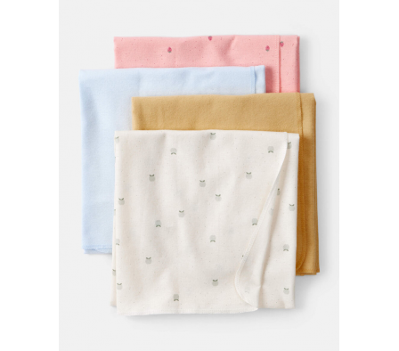 Carters Pack 4 Mantas Recibidioras Frutas