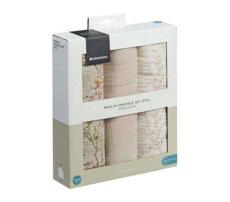 Kikkaboo Set de Muselinas75x75cm Beige 3 pcs