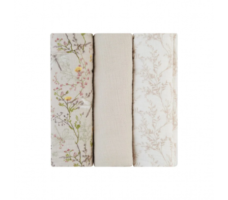 Kikkaboo Set de Muselinas 100x100cm Beige 3pcs