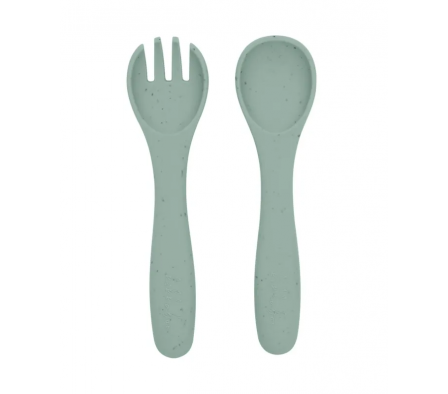 Kikkaboo Juego Utensilios Silicona Sage