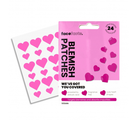 FaceFacts Parche Corazones p/Granos 24 pcs