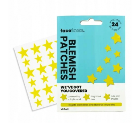 FaceFacts Parches Estrellas p/Granos 24 pcs