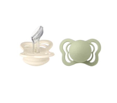 Bibs Chupete Couture Ivory/Sage 0m+ 2 Unid