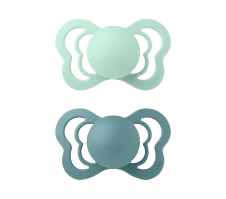 Bibs Chupete Couture NordicMint/IslandSea 6m+ 2 Un