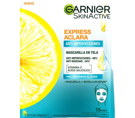 Garnier Mascarillas Anti Acne Vit C 28gr