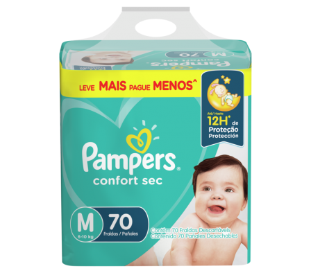 Pampers Pañal Confort Sec Mediano 70 Unidades