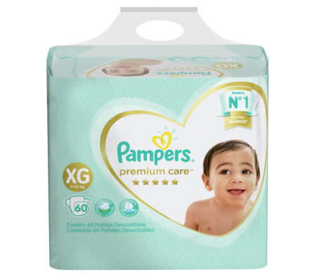Pampers Pañal Premium Care XG 60 Unidades