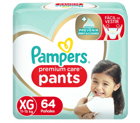 Pampers Pañal Premium Care Pants XG 64 Unidades