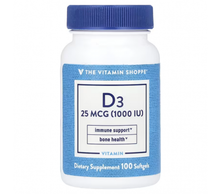 The Vitamin Shoppe Vitamina D3 25Mcg 100 Softgels