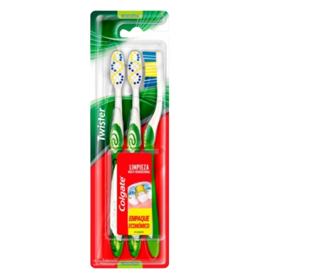 Colgate Cepillo De Dientes Twister Medio 3 Unidade