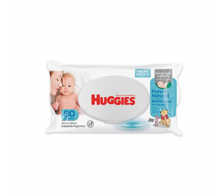 Huggies Toallitas Humedas Puro y Natural 80 Unid.