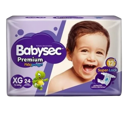 BabySec Pañal Premium XG 24 Unidades.