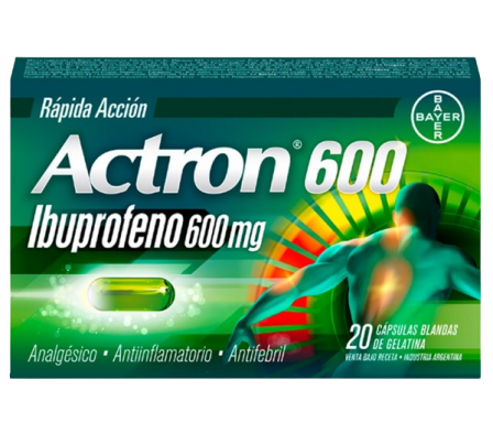 Actron 600 - 20 Cápsulas de Gelatina Blanda