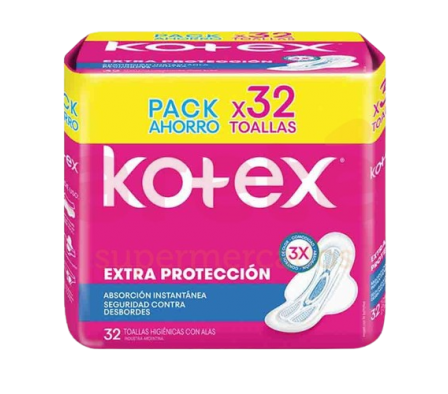 Kotex Toallas Femeninas Con Alas Pack Ahorro 32Uni