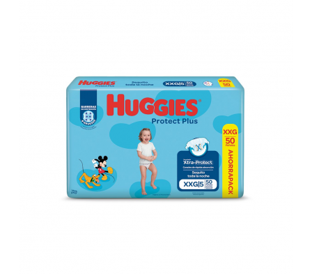 Huggies Pañal Protect Plus Ahorro XXG 50 unidades