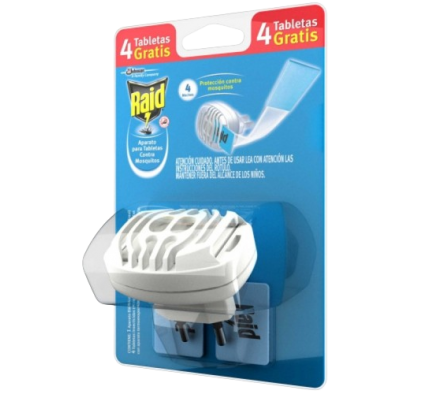 Raid Aparato P/Tabletas Mosquitos 4 Tabletas.  